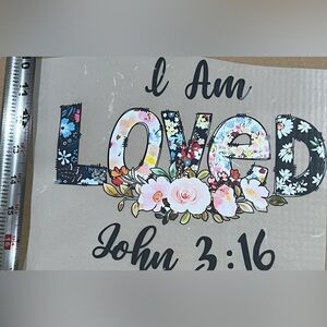 Floral 'I Am Love' DTF transfer